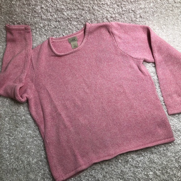L.L. Bean Sweaters - Pink Classic Knit Sweater 100% Cotton (RUNS SMALL, does NOT fit Large)